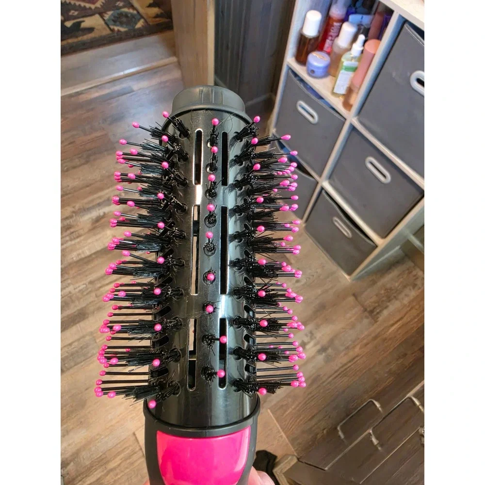 UMEELY Volumizer Hot Air Brush SY-8008 Black Pink Ceramic Hair Dryer Styler